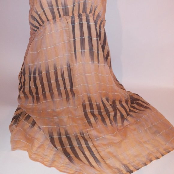 Akemi + Kin Dress Anthropologie Medium Orange Brown Maxi Sleeveless Lined High N - Picture 7 of 12